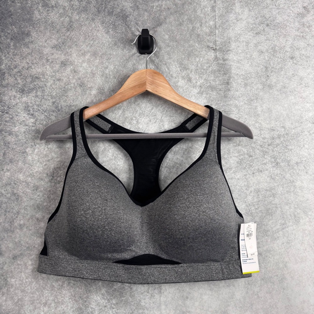 Old Navy Active High Support Sports Bra Gray Black Size 40C NWT